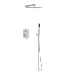 Balneo Système de douche avec pommeau de pluie argent Acier inoxydable - Mitigeur de douche avec douchette CASCADE