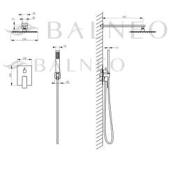 Balneo Système de douche avec pommeau de pluie argent Acier inoxydable - Mitigeur de douche avec douchette CASCADE