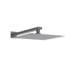 Balneo Système de douche avec pommeau de pluie GUN METAL gris foncé Acier inoxydable - Mitigeur de douche avec douchette CASCADE