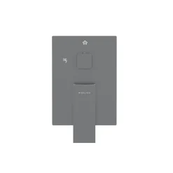 Balneo Système de douche avec pommeau de pluie GUN METAL gris foncé Acier inoxydable - Mitigeur de douche avec douchette CASCADE