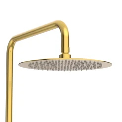 Balneo Système de douche avec pommeau de pluie or Acier inoxydable - Mitigeur de douche avec douchette CASCADE
