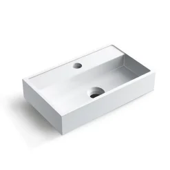 Vasque À Poser|Balneo Vasque à poser 40x24cm, en fonte minérale, Blanc, VIKI
