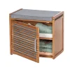 Etagère Salle De Bains|Wenko Banc armoire de salle de bain en bambou Bahari