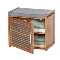 Etagère Salle De Bains|Wenko Banc armoire de salle de bain en bambou Bahari
