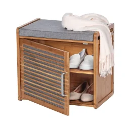 Etagère Salle De Bains|Wenko Banc armoire de salle de bain en bambou Bahari