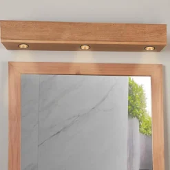Miroir Simple|Wanda Collection Bandeau lumineux en teck pour spots 70 cm