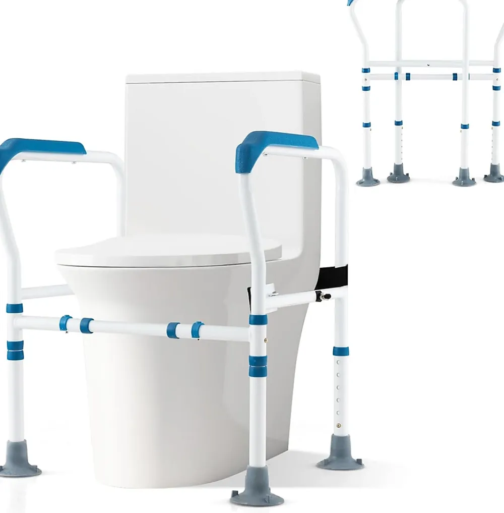 Giantex Barre appui pour toilettes pour personnes âgées avec hauteur largeur sangle réglables pour personnes âgées handicapées