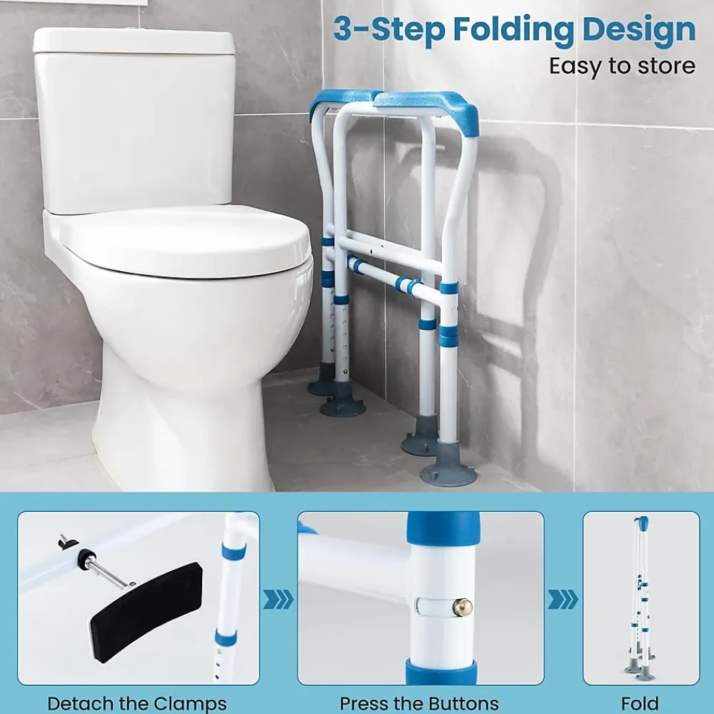 Giantex Barre appui pour toilettes pour personnes âgées avec hauteur largeur sangle réglables pour personnes âgées handicapées