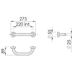 Barre D'Appui|Kiamami Valentina Barre D'appui Accessible En Acier Chromé Pour Salle De Bain Par