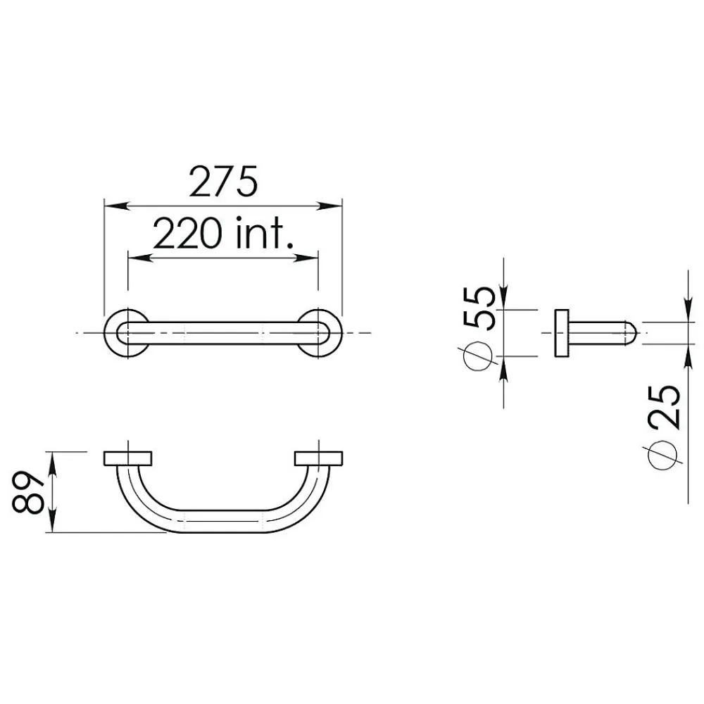 Barre D'Appui|Kiamami Valentina Barre D'appui Accessible En Acier Chromé Pour Salle De Bain Par