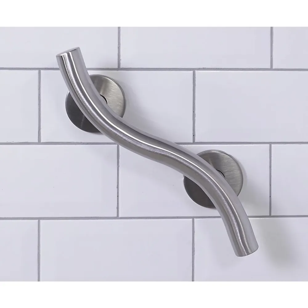 Barre D'Appui|Aidapt Barre d'appui VY477B - incurvée de luxe en acier inoxydable au fini brossé