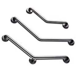 Barre D'Appui|AKW Barre d'appui coudée 135 degrés verticale ou horizontale en inox poli - 2 points de fixation