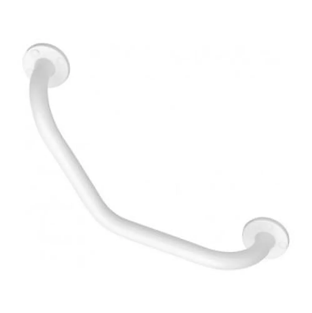 Godonnier Barre d'appui coudée en acier blanc 40 cm