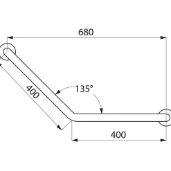 Barre D'Appui|Delabie Barre d'appui coudée inox - Diamètre 32 mm -