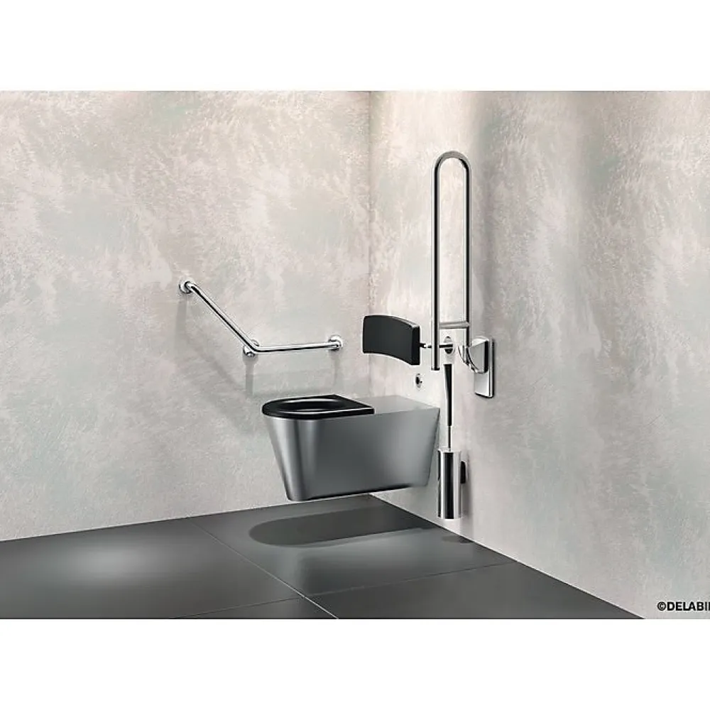 Barre D'Appui|Delabie Barre d'appui coudée inox - Diamètre 32 mm -