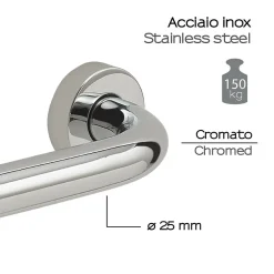 Kiamami Valentina Barre D'appui De Sécurité Pour Salle De Bain 30Cm En Acier Chromé
