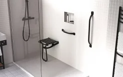 Godonnier Barre d'appui droite en acier noir mat Essentiels Plus 69,3 cm