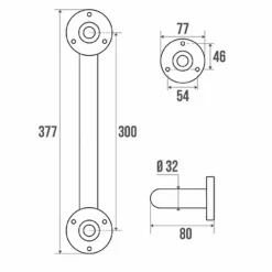 Pellet Barre d'appui droite Inox poli brillant 30cm