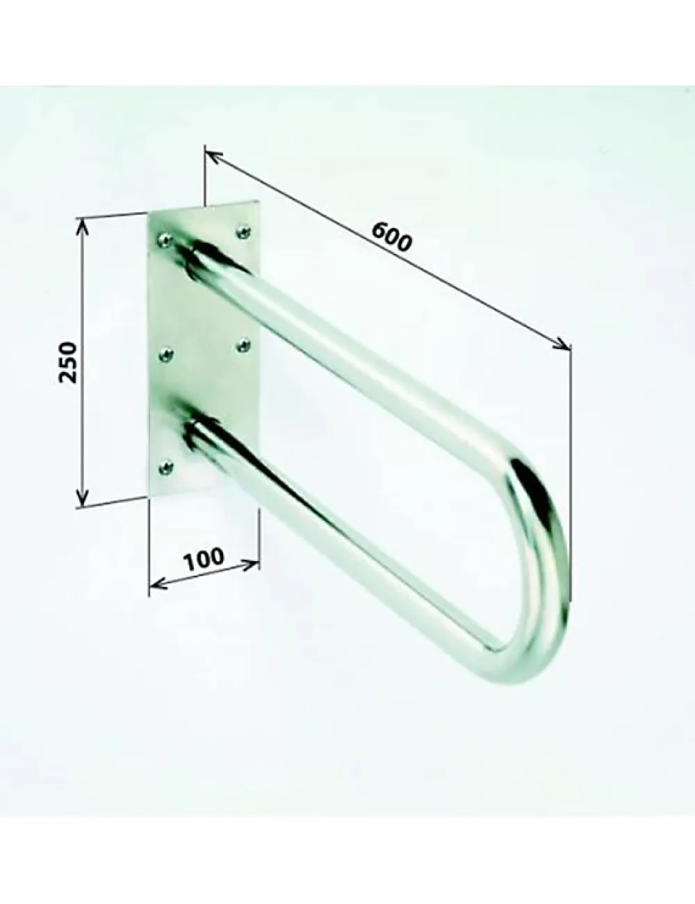 Barre D'Appui|Bemeta Barre d'appui en forme U HELP en acier inoxydable-60x25x10cm--
