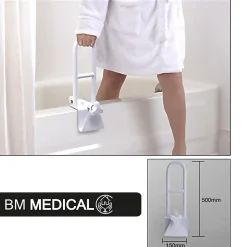 Bm Medical     Barre d'appui pour baignoire - Bm Médical BAB-50 - Barre de soutien pour entrer et sortir du bain