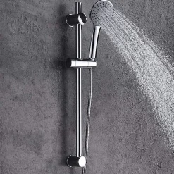 Kibath Barre de douche avec équipement TREN de 65,5 cm, finition chrome poli, en laiton