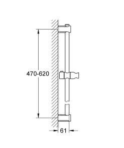 Grohe Barre de douche avec support douchette réglable 62 cm chrome Vitalio