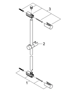 Grohe Barre de douche avec support douchette réglable 62 cm chrome Vitalio
