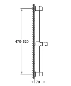 Pommeau De Douche, Flexible Et Barre De Douche|Grohe Barre de douche chrome H.62 cm, Quickfix