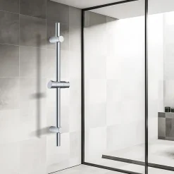 Todot Barre de douche 70cm en Acier Inoxydable Chromé avec Fixations ajustables