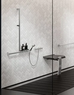 Godonnier Barre de douche et support de douchette finition alu