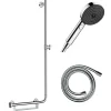 Pommeau De Douche, Flexible Et Barre De Douche|Hansgrohe Barre de douche PMR Unica 110 avec poignée à gauche Chromé + Pommeau de douche Pulsify 3 jets + flexible Isiflex 160cm
