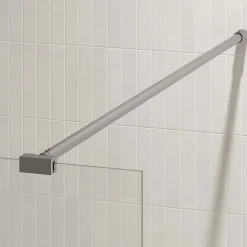 Paroi De Douche|Aurlane Barre de Fixation Chromée Recoupable pour Paroi de Douche - Longueur 100 cm