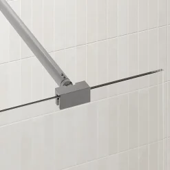 Paroi De Douche|Aurlane Barre de Fixation Chromée Recoupable pour Paroi de Douche - Longueur 100 cm