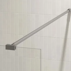 Paroi De Douche|Aurlane Barre de Fixation Chromée Recoupable pour Paroi de Douche - Longueur 100 cm