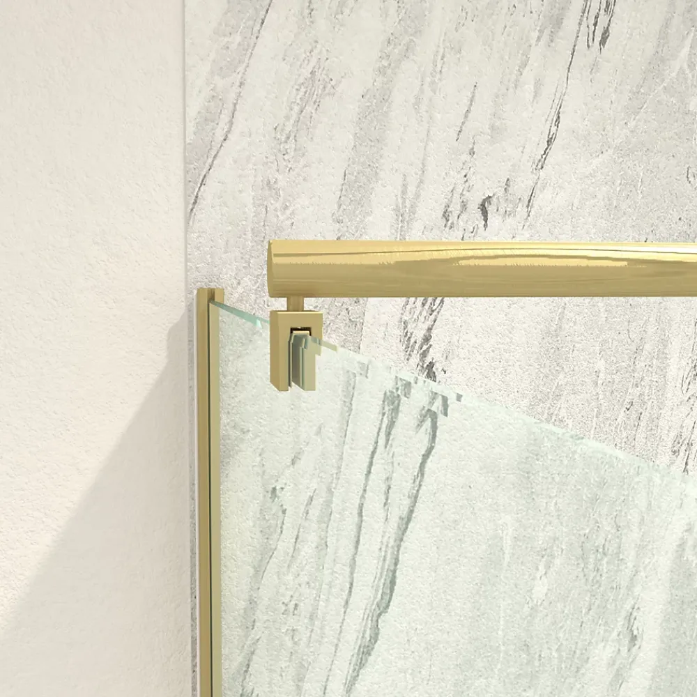 Aurlane Barre de fixation murale OR DORE BROSSE réglable de 70 à 100cm pour paroi de douche FREEDOM 2 GOLD