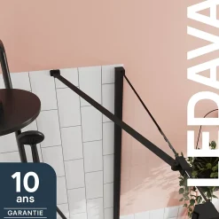 Paroi De Douche|GoodHome Barre de fixation/stabilisation pour paroi de douche L.70 cm, alu noir, Ledava