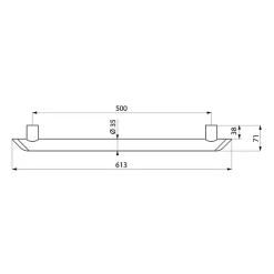 Barre D'Appui|Delabie Barre de maintien droite - Be-Line - - 500 mm - Diamètre 35