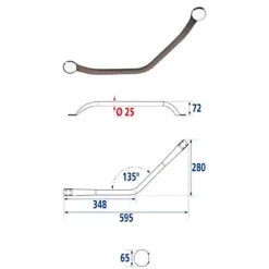 Godonnier Barre de redressement coudée en inox taupe Soft 135°