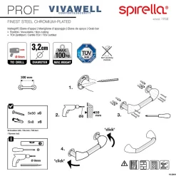 Barre D'Appui|Spirella Barre de redressement ou d'appui PROF Acier Inox 30cm Chrome