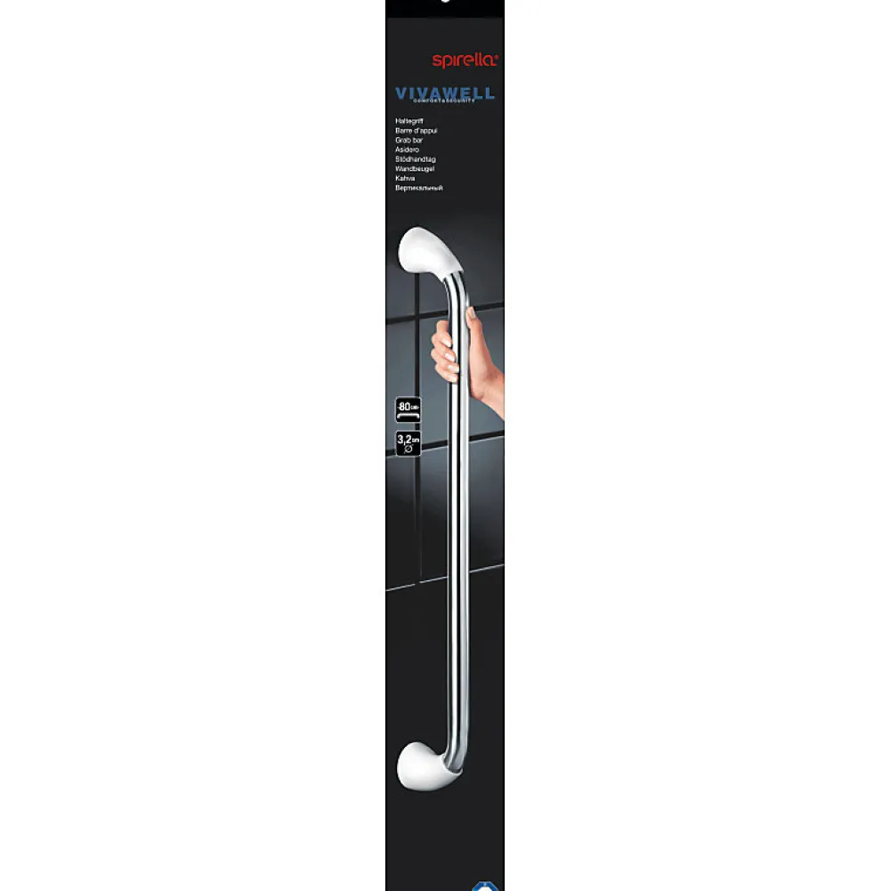 Spirella Barre de redressement ou d'appui PROF Acier Inox 80cm Chrome