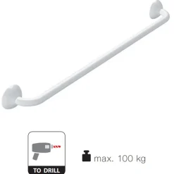 Barre D'Appui|Spirella Barre de redressement ou d'appui ECO Acier Inox 30cm Blanc