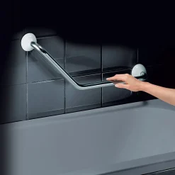 Barre D'Appui|Spirella Barre de redressement ou d'appui coudée ECO Acier Inox 71cm Chrome