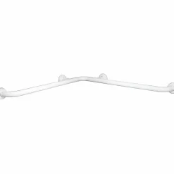 Sanindusa Barre de relèvement et appui murale d'angle 4 points PMR normes handicapé WcCare 77x77 blanche