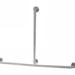 Sanindusa Barre de relèvement et appui droite en T horizontal 1 remontée PMR normes handicapé NewWCCare inox brossé