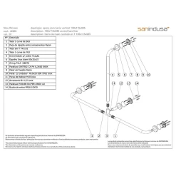Sanindusa Barre de relèvement et appui droite en T horizontal 1 remontée PMR normes handicapé NewWCCare inox brossé