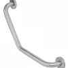 Sanindusa Barre de relèvement et appui coudée PMR normes handicapé coudée NewWCCare inox brossé