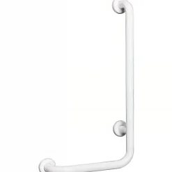 Sanindusa Barre de relèvement et appui en angle à droite coudée à 90 PMR normes handicapé NewWCCare blanche