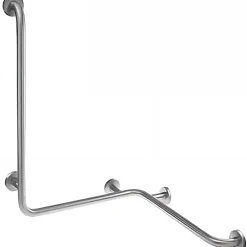 Barre D'Appui|Sanindusa Barre de relèvement et appui en angle horizontal et vertical PMR normes handicapé NewWCCare inox brossé