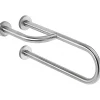 Barre D'Appui|Sanindusa Barre de relèvement et appui en U avec renfort latéral à gauche PMR normes handicapé NewWCCare 60 inox brossé