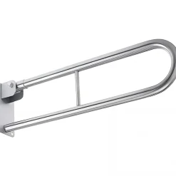 Barre D'Appui|Sanindusa Barre de relèvement et appui WC murale en U rabattable PMR normes handicapé NewWCCare 80 inox brossé